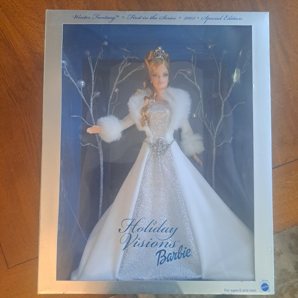 Holiday Visions Barbie in White and Silver Gown